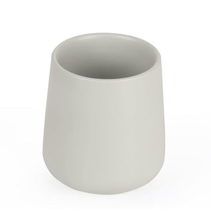 INGOFIN Ceramic Toothbrush Holder, 12 oz Grey Bathroom Toothpaste Cup | Toothbrush and Toothpaste Holder Cup for Bathroom Vanity and Hotel Countertop Organizer, for Cosmetic Makeup Office Pencils - color: Light Grey