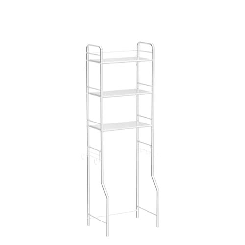 susunnus Over The Toilet Storage 3 Tier,Stainless Steel,for Toilet,Bathroom | Freestanding Space Saver,Rust Proof,with Anti-slip Feet,Paper Rolling and Towel hooks,Bathroom Shelf Over Toilet,Laundry Rack - size: M-size