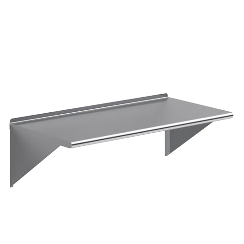 AmGood 24 in. x 48 in. Stainless Steel Wall Shelf | NSF | Metal Shelving | Garage, Laundry, Storage, Utility Room | Restaurant, Commercial Kitchen - size: 24 in. x 48 in.
