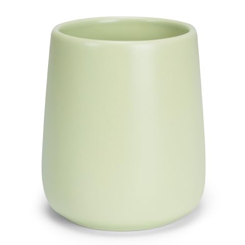 Bathroom Tumbler Cup Ceramic 13.5oz Reusable Toothbrush Cup 400ml,Toothbrush Holder Adequate for Your Bathroom (Green) - color: Green, size: 1pcs