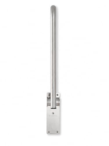 Flip UP Toilet Safety Rail Stainless Steel Silver: Modunful Brushed SUS304 Grab Bar with Arm Support - 23.6" Width, 400 lbs Capacity for Elderly, Disabled, Bathroom, Wide Base - color: S-2931.Silver