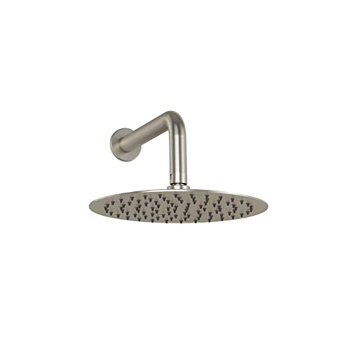 Refuge Rain Shower Head with Handheld Spray Combo - Brushed Nickel Finish - 10" Rainfall Shower Head with Handheld Combo | Adjustable Slide Bar | 5-Function Handshower | Tru-Temp Valve | 1.8 GPM - color: Brushed Nickel, size: 1.8 GPM