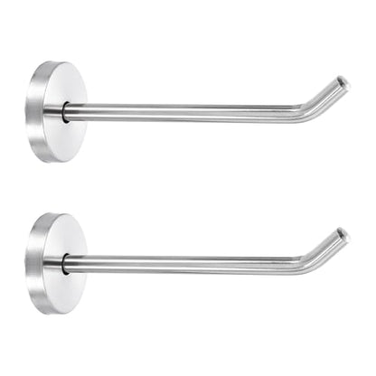 uxcell 2Pcs 4.7 Inch Coat Hooks, Stainless Steel Long Nose Wall Mount Hook, Robe Towel Hangers with Screws for Livingroom Bathroom Closets and Wardrobe, Silver Tone - color: Silver Tone, size: 4.7 Inch