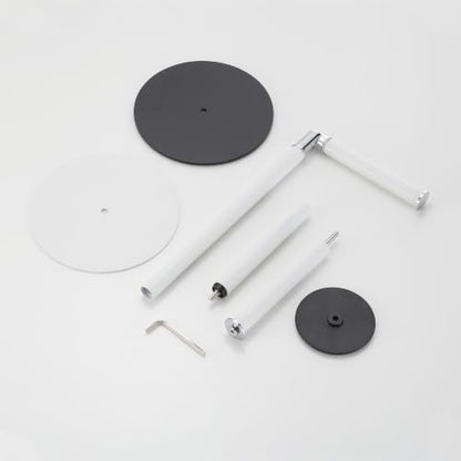 Black 3-Roll Tissue Holder, Weighted Base, Swivel Arm & Tray White - color: White