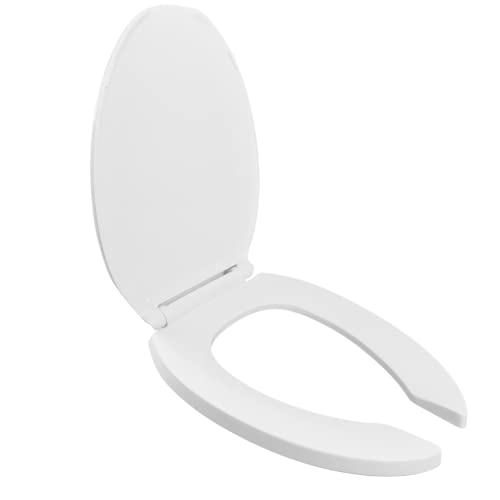 Centoco Elongated Toilet Seat, Lock In Place, Open Fron, Commercial, White | Plastic, Fast-N-Lock Mounting, Open Front With Cover, Made in the USA, 820STSFE-001, - size: Elongated, style: Fast-N-Lock Mount