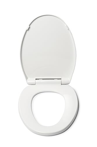 Barkley Plastic Toilet Seat with Stick Tight - Slow Close Toilet Seat with Soft Close, Hardware Included, No More Movement Feature, Fits Most Manufacturers Round Toilets