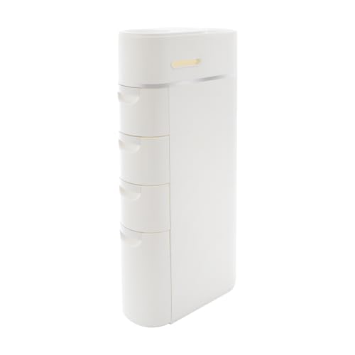 36.8 in Narrow Bathroom Floor Cabinet with 4 Drawers for Bathroom | Freestanding Storage Cabinet Tall White ABS Slim Storage Cabinet for Kitchen, Small Spaces - size: 36.8 In