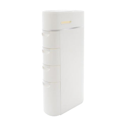 36.8 in Narrow Bathroom Floor Cabinet with 4 Drawers for Bathroom | Freestanding Storage Cabinet Tall White ABS Slim Storage Cabinet for Kitchen, Small Spaces - size: 36.8 In