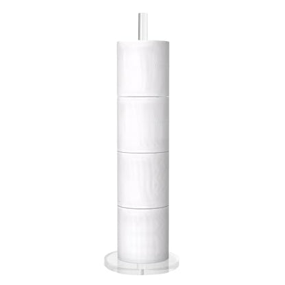Acrylic Freestanding Toilet Paper Roll Holder, Clear, Modern Style, 20x6 Inches