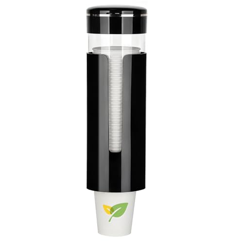 Cup Dispenser for 4oz–7oz Water Cooler & Mouthwash Cups | Bathroom Cup Dispenser,Wall Cup Holders for Most Occasions,Paste or Screw Install - color: black
