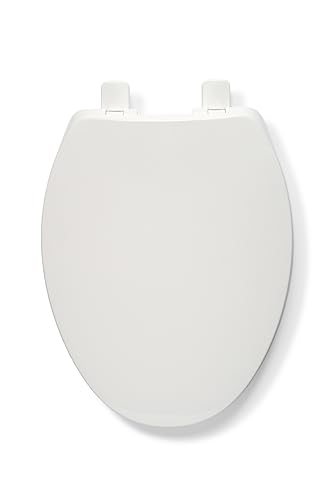 Barkley Plastic Toilet Seat with Stick Tight - Slow Close Toilet Seat with Soft Close, Hardware Included, No More Movement Feature, Fits Most Manufacturers Round Toilets