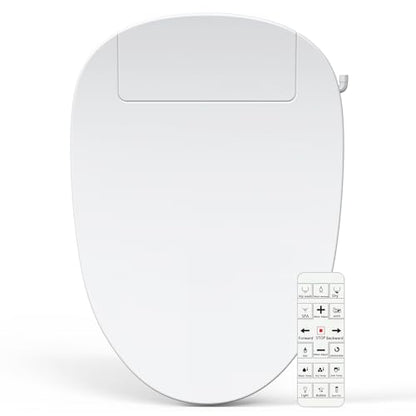 Electric Bidet Toilet Seat for Elongated Toilets, Heated Seat with Unlimited Warm Water Wash, Warm Air Dryer, Adjustable Water Pressure & Temperature, Stainless Steel Nozzle, Easy DIY Installation