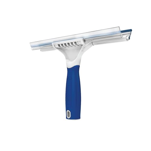 Unger Professional Connect and Clean 10” Glass and Tile Shower Squeegee, Compatible with Standard Threaded Pole, 2-in-1 Bathroom Cleaning Supplies, Cleaner for Showers and Mirrors, Streak-Free Results - style: 10” Glass & Tile Squeegee