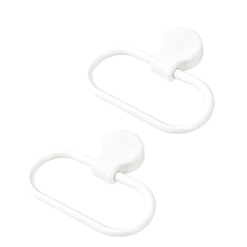 2Pcs White Towel Ring Towel Rack Hand Holder for Bathroom Self Adhesive Non Punching Adhesive Towel Ring Kitchen Cloth Hanger Bath Towel Bars