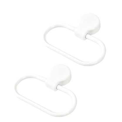 2Pcs White Towel Ring Towel Rack Hand Holder for Bathroom Self Adhesive Non Punching Adhesive Towel Ring Kitchen Cloth Hanger Bath Towel Bars
