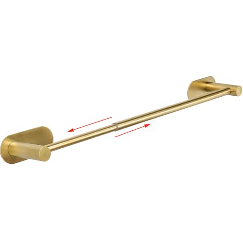 TocTen Self Adhesive Towel Bar, Stick Bath Towel Rack for Bathroom Adjustable 16-24", Stainless Steel Bathroom Towel Holder, No Drill Stick on Wall Towel Hangers for Bathroom(Brushed Gold) - color: Brushed Gold, size: 24 Inch