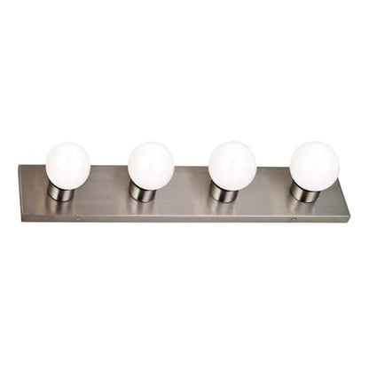 Design House 519298 Contemporary 4-Light Indoor Vanity Light Dimmable for Bathroom Bedroom Vanity Makeup, Satin Nickel - color: Satin Nickel