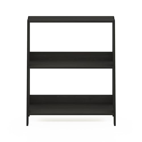 Furinno Ladder 3-Tier Book Shelf, Ladder Shelf, Espresso | 9.3 x 23.6 x 27, Open Design Bookshelf, Display Storage Bookcase, Living Room, Home Office - color: Espresso, size: 3-Tier