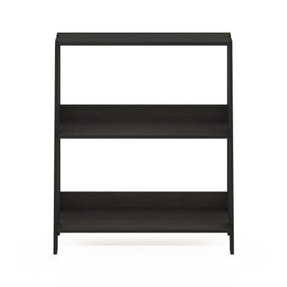 Furinno Ladder 3-Tier Book Shelf, Ladder Shelf, Espresso | 9.3 x 23.6 x 27, Open Design Bookshelf, Display Storage Bookcase, Living Room, Home Office - color: Espresso, size: 3-Tier