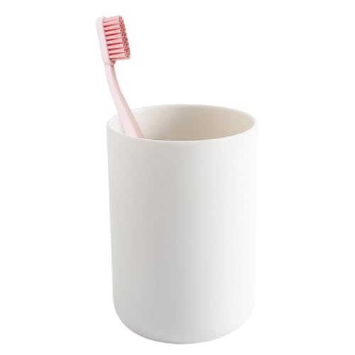 300ml Bathroom Cup, Wall Mounted Toothbrush Holders Reusable Water Cup Drinking Cups for Home Travel Bathroom Accessories (White) - color: White