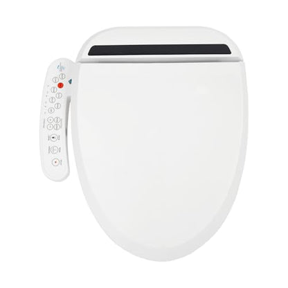 Electric Bidet Toilet Seat, Smart Heated Toilet Seat with Remote Control, Round Bidet Seat with Warm Water, Dryer, Turbo Wash, Feminine Washing, Night Light, Bidet Attachment for Toilet