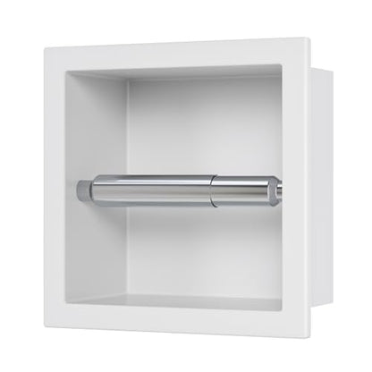 Neodrain White 304 Stainless Steel Recessed in Wall Toilet Paper Holder | Rustproof,Durable construction, Space-saving, Built-in Wall toilet paper Holder for Bathroom & RV - color: White, size: 6X6In