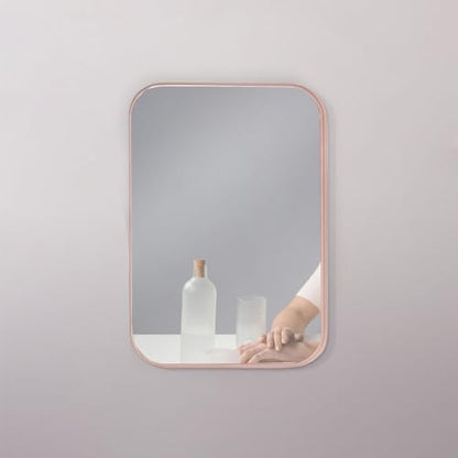 2Pcs Table Desk Vanity 8-Inch Makeup Mirror, Simple Portable Travel Mirror with Stand, Standing and Wall Hanging Dual-use Pink - color: 2pcs-pink