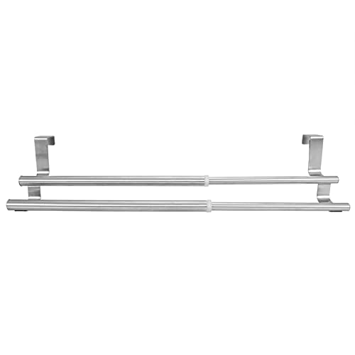 Retractable Towel Rack for Bathroom, Wall Mounted or Over The Door Adjustable Towel Bar, Stainless Steel Towel Holder for Kitchen, Space Saving Organizer for Towels and Robes