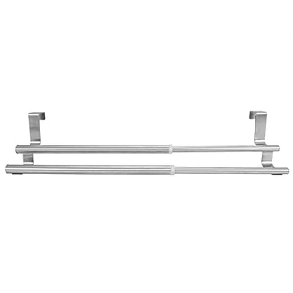 Retractable Towel Rack for Bathroom, Wall Mounted or Over The Door Adjustable Towel Bar, Stainless Steel Towel Holder for Kitchen, Space Saving Organizer for Towels and Robes