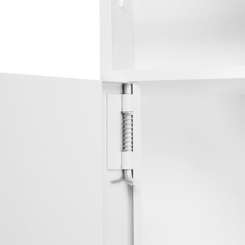 Recessed Toilet Paper Holder, 4 Tiers in Wall Toilet Paper Holder, 304 Stainless Steel Recessed Bathroom Cabinet Tissue Paper Storage Cabinet with Dispenser (White) - color: White