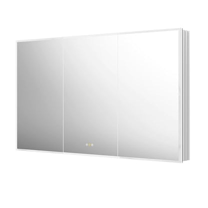 Recessed Medicine Cabinet with Mirror 60"x36" Medicine Cabinet Mirror | Lighted Medicine Cabinet, Bathroom Medicine Cabinet with Mirror, Adjustable Shelves, Defogger, Outlets, USB, Dimmable - size: 60x36 Inch-Recessed