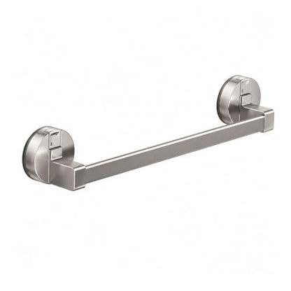 Suction Cup Bathroom Hand Towel Rack Double Bar 2 Tier | Wall Mount, No Drill, Space Aluminium, Electroplated Finish, Length Under 50 Cm(Grey 30cm) - color: Grey 30cm