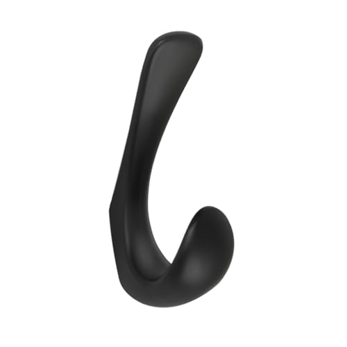 1 Pack Towel Hooks for Bathrooms Wall Mounted, Matte Black Bathroom Hooks for Towels, Robe & Towel Hook for Wall, Modern Black Bath Towel Hook - color: Matte Black, size: 1 Pack
