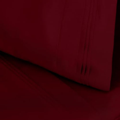 SUPERIOR Egyptian Cotton 4 Piece Sheet Set, Luxury 1000 Thread Count, Modern Design, Sustainable Sheets, Basics, Solid, Deep Pocket Fitted Sheet, Flat Sheet, Pillowcases, Olympic Queen, Burgundy - color: Burgundy, size: Super Queen