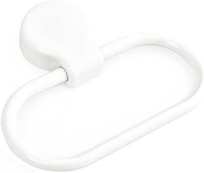 White Hand Towel Ring, Adhesive Towel Holder, Towel Rings for Bathroom Wall, Towel Ring Hand Towel Holder for Wall Mounted Round Towel Hanger, Hand Towel Holder for Bathroom