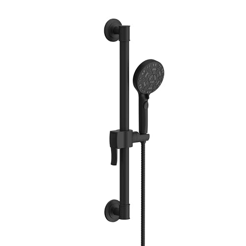 Gerber SteadyStyle 8-Spray Round Wall Bar Shower Kit with Hand Shower - color: Satin Black