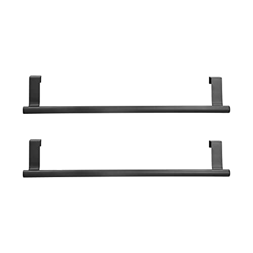 GOTOTOP Black Towel Holder Rack, 430 Stainless Steel Cabinet Door Towel Bar 23CM, No Drill Over Door Design, Space Saving for Bathroom Kitchen Home Hotel Hand or Dish Towels (36CM) - size: 36CM