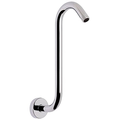 S Shaped Shower Arm, High Rise Shower Head Extension Pipe Standard 1/2" Connection with Flange, Awesome Shower Experience-Stainless Steel Bathroom Accessory(12 Inch S Shape, Chrome Finish) - color: Chrome Finish, style: 12" S Shape