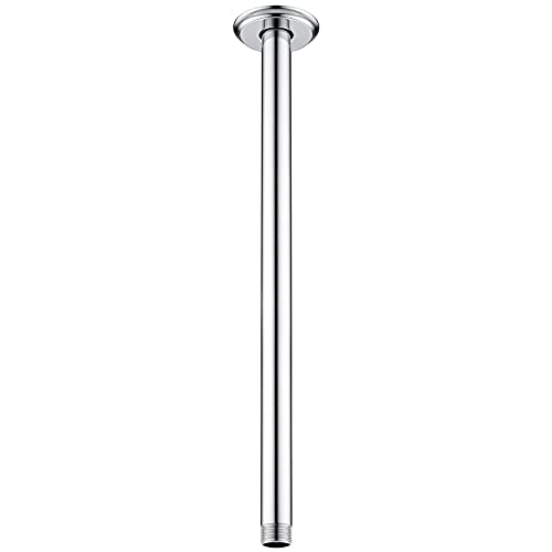 16 Inch Chrome Ceiling Mounted Shower Arm for Rain Shower Head | Shower arm and flange - color: Polished Chrome, size: 16 Inches