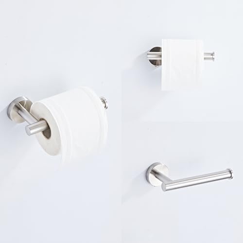 Brushed Nickel Bathroom Hardware Set 5 Piece with Towel Racks for Bathroom, SUS304 Stainless Steel Bath Towel Bar Set, 24 Inch Wall Mounted Accessories Kit… - color: Brushed Nickel