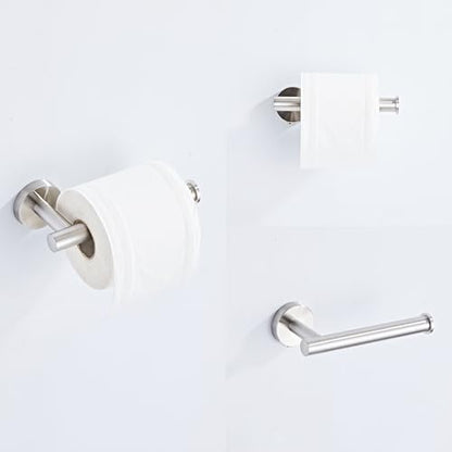 Brushed Nickel Bathroom Hardware Set 5 Piece with Towel Racks for Bathroom, SUS304 Stainless Steel Bath Towel Bar Set, 24 Inch Wall Mounted Accessories Kit… - color: Brushed Nickel