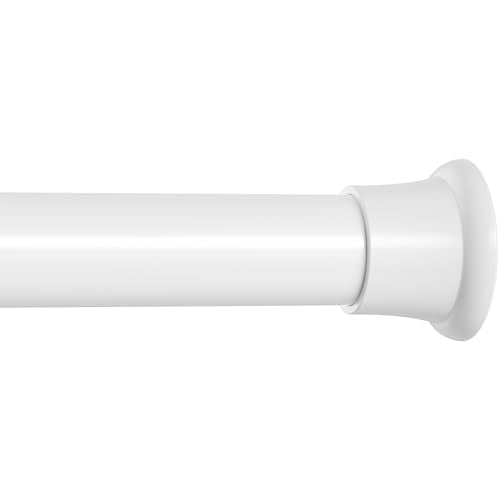 1 Pack Tension Curtain Rods 31-62 Inch White Adjustable Spring Tension Rods 7/8 Inch Diameter Shower Curtain Rod No Drilling for Window, Bathroom, Closet, Room Divider - color: White, size: 31" to 62"-1Pcs