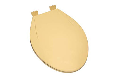 2Q1E6-53 Builder Grade Slow Close Plastic Toilet Seat with Vari Adjust Lok-Down R'N'C Hinge and Quik-Lok Mounting Hardware, Elongated, Gold - color: Gold, style: Elongated
