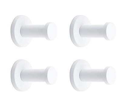 Classic White Stainless Steel Single Super Heavy Duty Wall Mount Hook, Coat Hanger, Bath Towel Hooks (2", 4 PCS) - size: 2" , 4 PCS