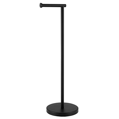 KES 26" H Black Toilet Paper Holder Stand with Weighted Base | 304 Stainless Steel Rustproof, Cement-Filled Base For Extra Stability, Fits Mega Rolls, Tool-Free Assembly, Hardware Included - color: Matte Black, size: 26" H