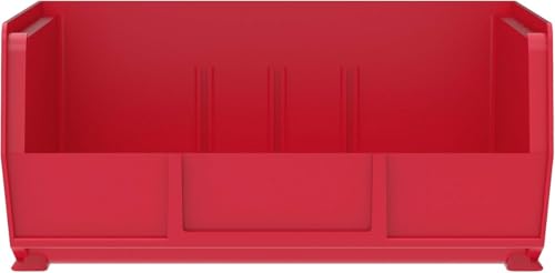 Akro-Mils 30235 AkroBins Plastic Storage Bins, 11"x11"x5", Red, 6-Pack | Space-Saving Stackable Bins for Garage, Pantry, Craft Organization - color: Red