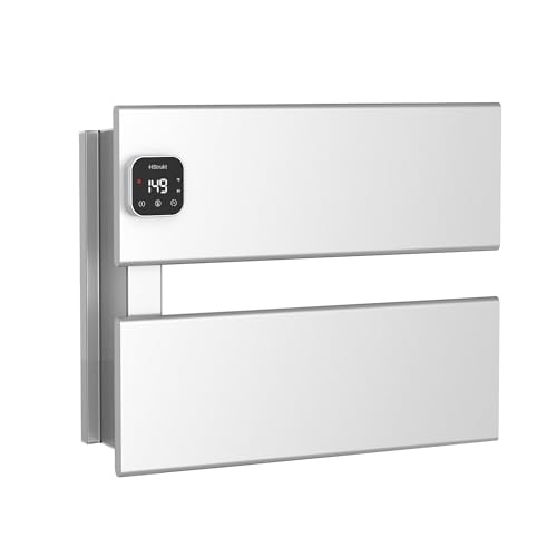 L Series Electric Towel Warmer for Bathroom, 2 Panel, Silver | Thermo Control and Timer, Fast Heat in 3 Mins, Dry Towels in 4 hrs, Memory Function, Work with Smart Plug, Left-Wiring - color: Silver, size: 2 Panel