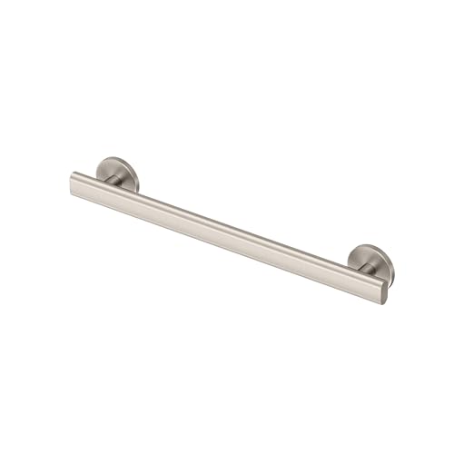 Gatco 671SN Nouveau ADA Compliant 18-Inch Grab Bar, Satin Nickel Wall Mounted Stainless Steel Bathroom Safety Grab Bar, Heavy Duty Shower & Bathtub Support Handle for Elderly & Handicap Assistance - color: Satin Nickel, size: 18 Inch