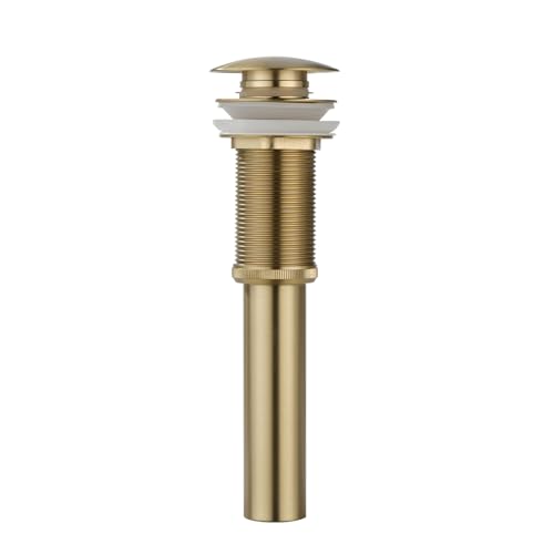 Pop-up Bathroom Sink Drain Stopper Without Overflow for Vessel Sink Lavotory Vanity, D01 (Brushed Gold) - color: Brushed Gold
