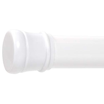 Zenna Home Tension Shower Curtain Rod, White, 27 to 40 Inches – Premium Steel Adjustable Shower Curtain Rod for Bathroom, Easy No Drill Install – Rust Resistant Spring Tension Shower Curtain Bar - color: White, size: 27" to 40" (Stall Size)